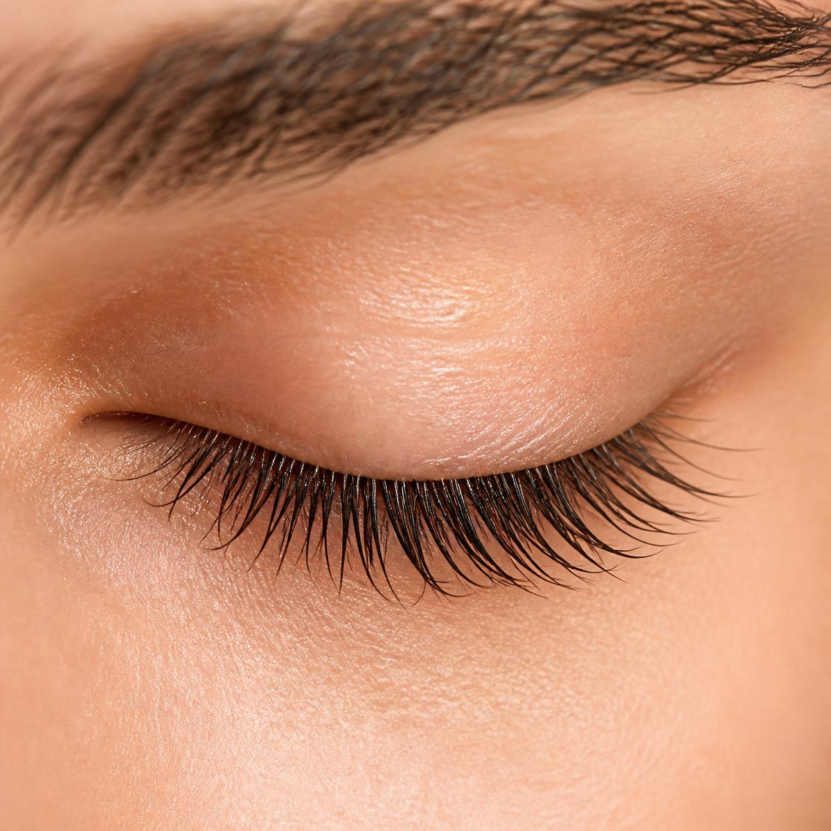 Ciglia dopo la laminazione con effetto lift naturale